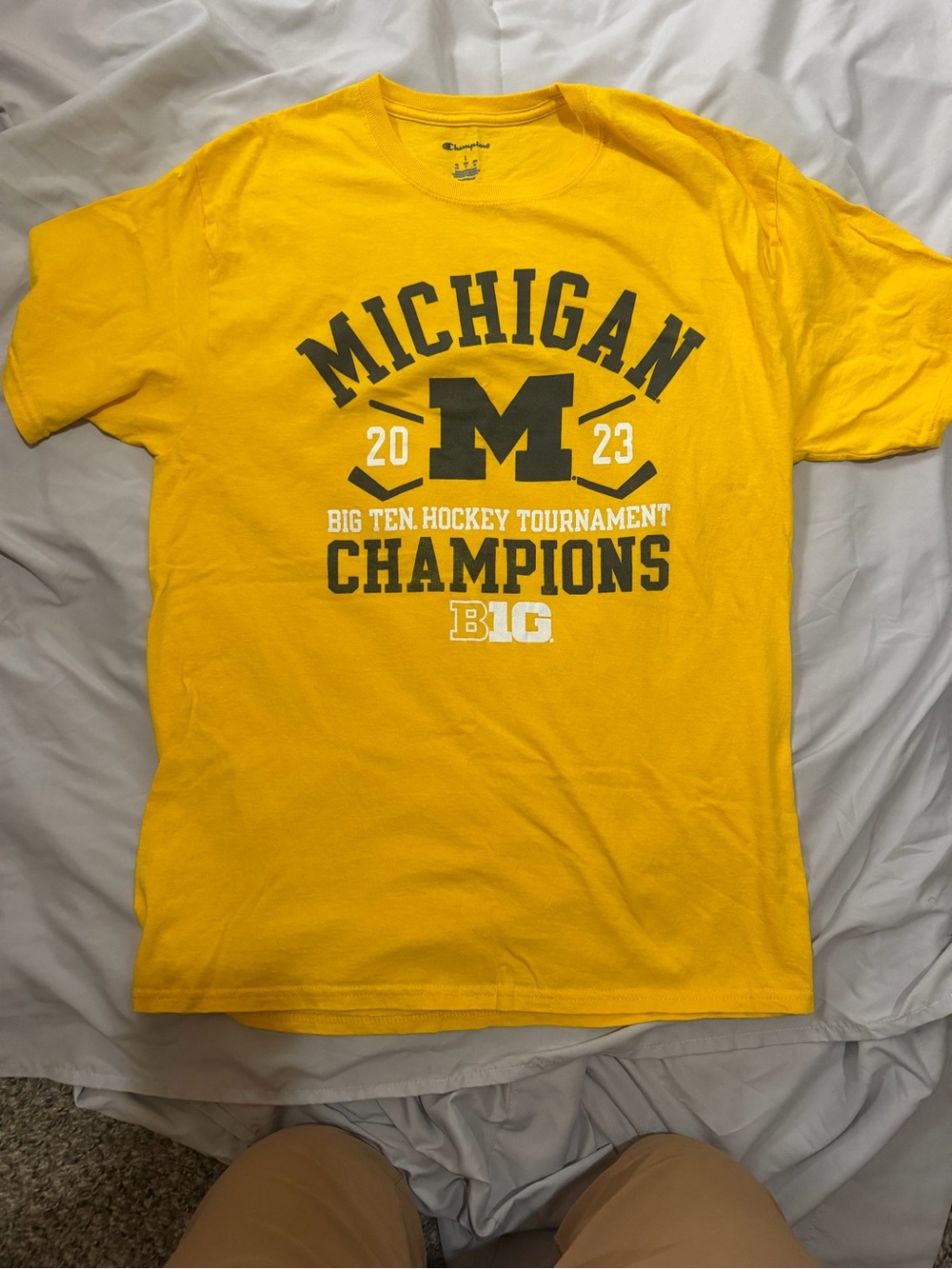 Champion Yellow Michigan 'Champions' Hockey Tournament Tee